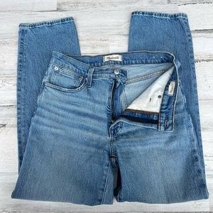 Madewell The Mid-Rise Perfect Vintage Jean Size 28 Enmore Wash Raw Hem Tapered